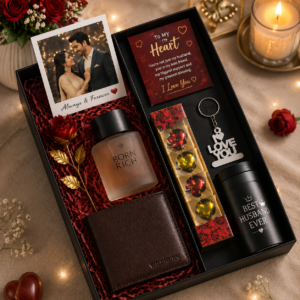 personalised gift for him Personalised Gift Hamper for Him – Photo Card, Perfume, Wallet & Chocolates | Surprise Him with a Hamper Full of His Favorite Things