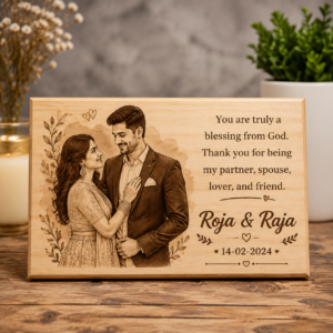 personalised wood couple print Personalised Wooden Photo Frame - Wishzzo